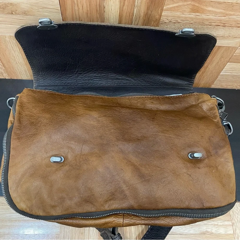 LIEBESKIND Berlin “Olivia” Two-tone Brown/Gray Flap Messenger Bag